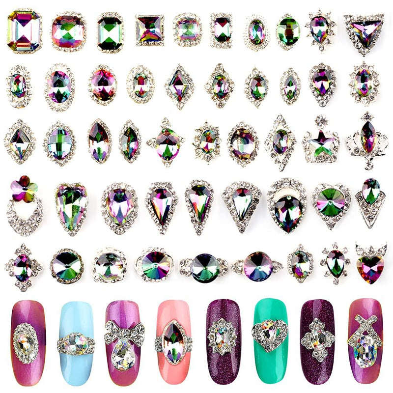 Ownsig 48pcs Colorful Crystals Nail Art Rhinestones Charms Gems Stones Decoration Craft Jewelry DIY (48Pcs Colorful) - BeesActive Australia