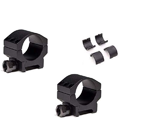 360 Tactical 2 Pcs Low Profile 30mm Scope Ring Comes with Spacer to Fit 25.4 mm 1 inch Ring Scope Mount fit 20mm Picatinny Rail 6 Screws On top Heavy Duty 2 Pcs with Spacer - BeesActive Australia
