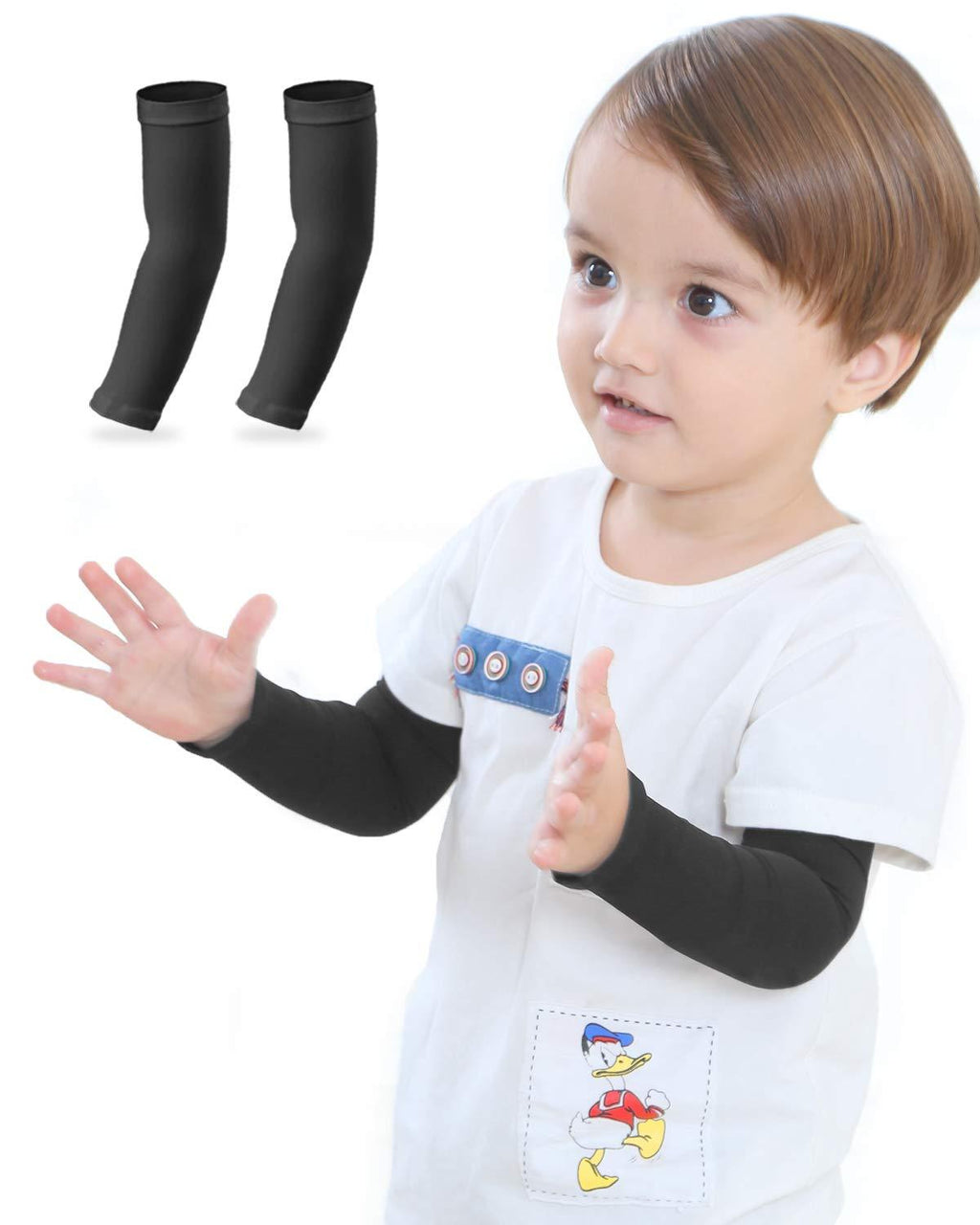 Arm Sleeves for Kids, Toddlers, UPF 50 UV Sun Protection Sleeves to Cover Arms M-1 Pair Black Medium - BeesActive Australia