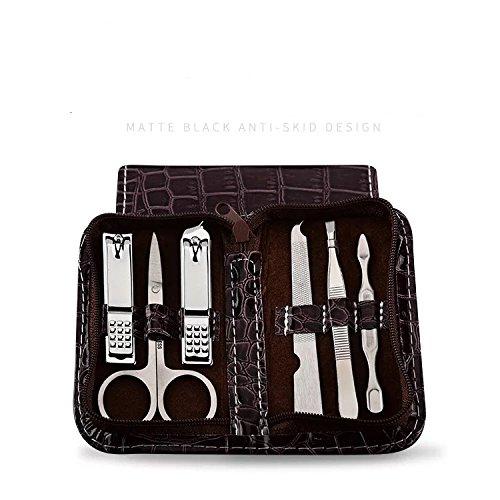 LETB Travel 6Pcs Stainless Steel Toenail&Fingernail Clippers Set with Nail File,Ear Pick Included Free Leather Case - BeesActive Australia