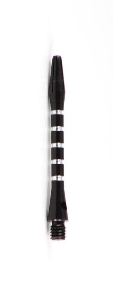 [AUSTRALIA] - US Darts - Black Striped Jailbird Aluminum Dart Shafts - 3 Sets (9 shafts), 2BA Medium (2 inch), O'rings 