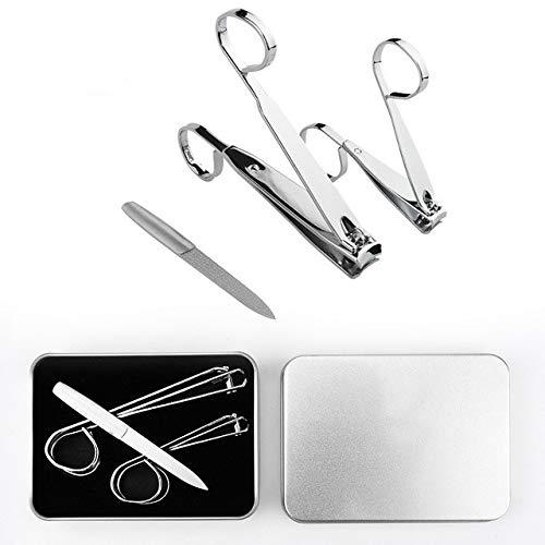 MosBug Nail Clipper Set-3PCS Stainless Steel Finger Nail,Toe Nail Clippers and Nail File with Metal Case for Women and Man - BeesActive Australia