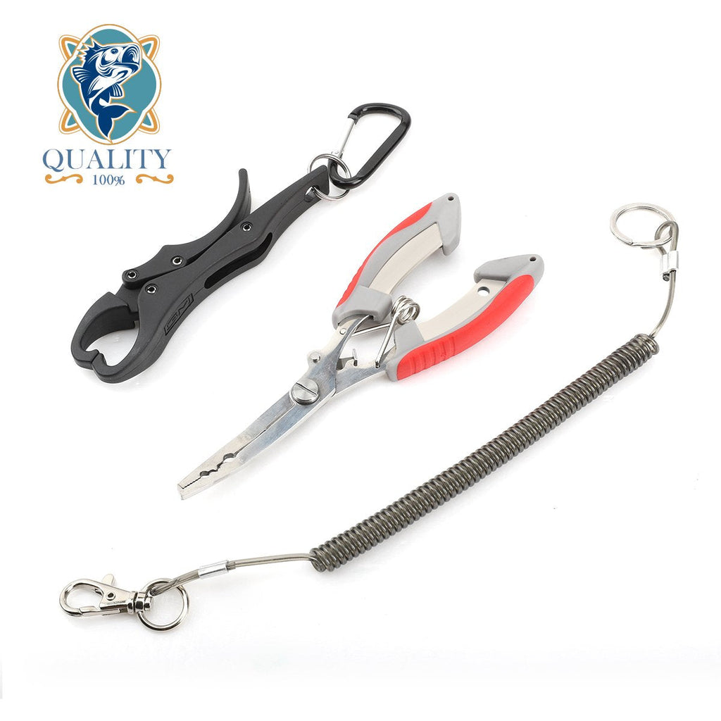 DICERO 6.7 inches Multi Fishing Pliers(Tools Made by Stainless Steel) with Lanyard and Plastic Fishing Gripper for Bonus 1 Pack+Grip - BeesActive Australia