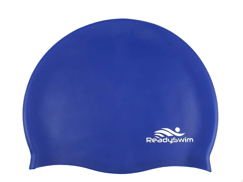 [AUSTRALIA] - ReadySwim Swimming Cap – Adult Men Women Boys & Girls, Comfortable Silicon Water Resistant & Durable 6 Vibrant Colors Navy Blue 