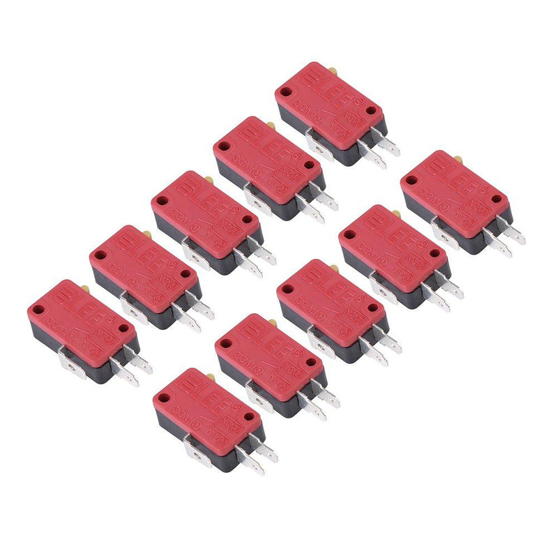 Hilitand 10Pcs Red 3Pins Start Push Button Micro Switch Replacement for Arcade Gaming Player - BeesActive Australia