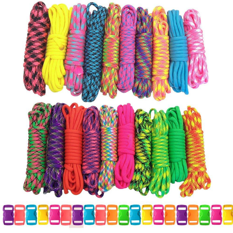 [AUSTRALIA] - 550 LB Type III Neon Paracord Crafting Kit - Includes Buckles 