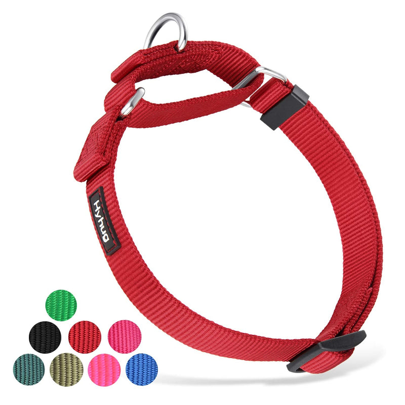 Hyhug Pets Premium Upgraded Heavy Duty Nylon Anti-Escape Martingale Collar for Boy and Girl Dogs Comfy and Safe - Professional Training, Daily Use Walking. Large Red - BeesActive Australia