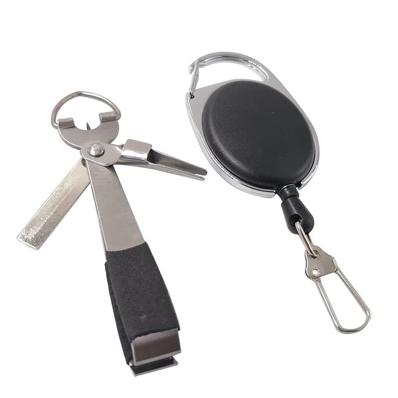 noble sports Fly Fishing Clippers Tie Fast Nail Knotter Tying Tool with Retractable Clip Fish Line Nipper Snips Cutter Kit - BeesActive Australia