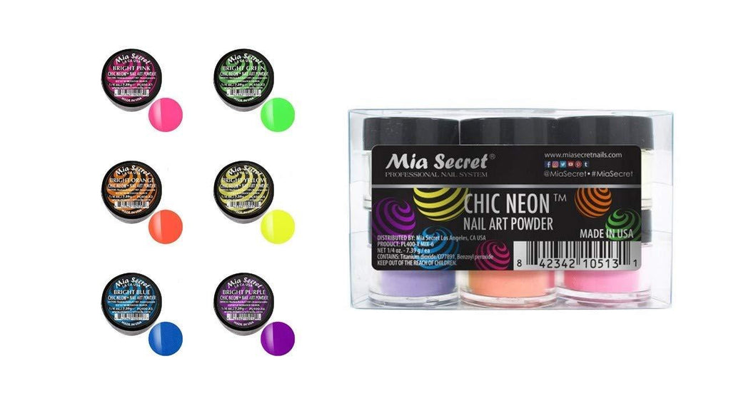 Mia Secret Acrylic Powder - Chic NEON 6 pcs Acrylic New Collection! - BeesActive Australia