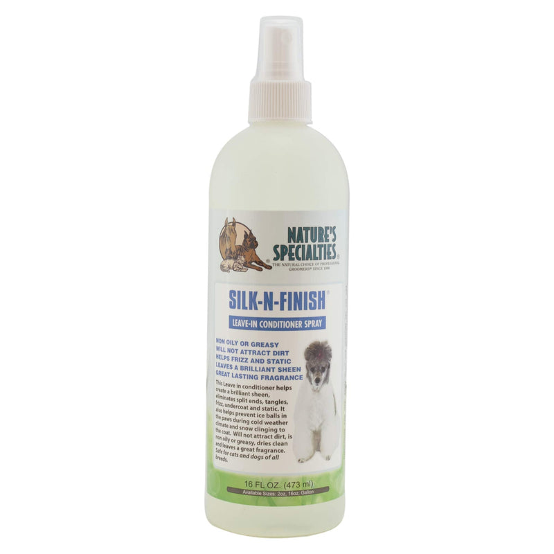 Nature's Specialties Silk-N-Finish Leave-in Dog Conditioner Spray for Pets, Natural Choice for Professional Groomers, Helps Create Brilliant Sheen, Made in USA, 16 oz - BeesActive Australia