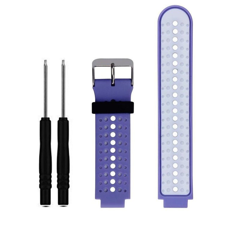 ZSZCXD Soft Silicone Replacement Watch Band for Garmin Forerunner 230/235 / 220/620 / 630/735 Smart Watch 03 Lavender & White - BeesActive Australia