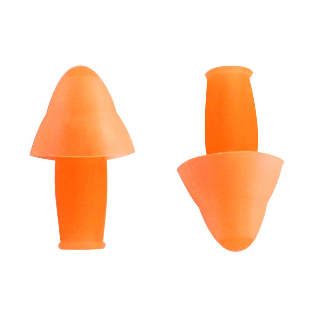 LANE4 Accessories – Sporty Ear Plugs with Storage Case, Chlorine-Proof Waterproof, Soft Comfortable Lightweight Reusable, Unisex for Adults Men Women Children IE-E0160 Orange - BeesActive Australia