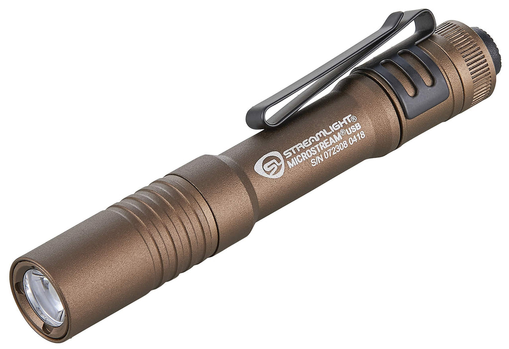 Streamlight 66608 250 Lumen Microstream USB Rechargeable Flashlight with 5" USB Cord Clamshell Packaging, Coyote - BeesActive Australia