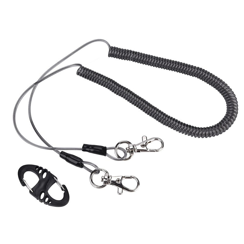 VGEBY Fishing Lanyards, Stainless Steel Wire Fishing Retractable Coiled Tether Safety Rope Wire Coil Lanyard with Clip Buckle - BeesActive Australia