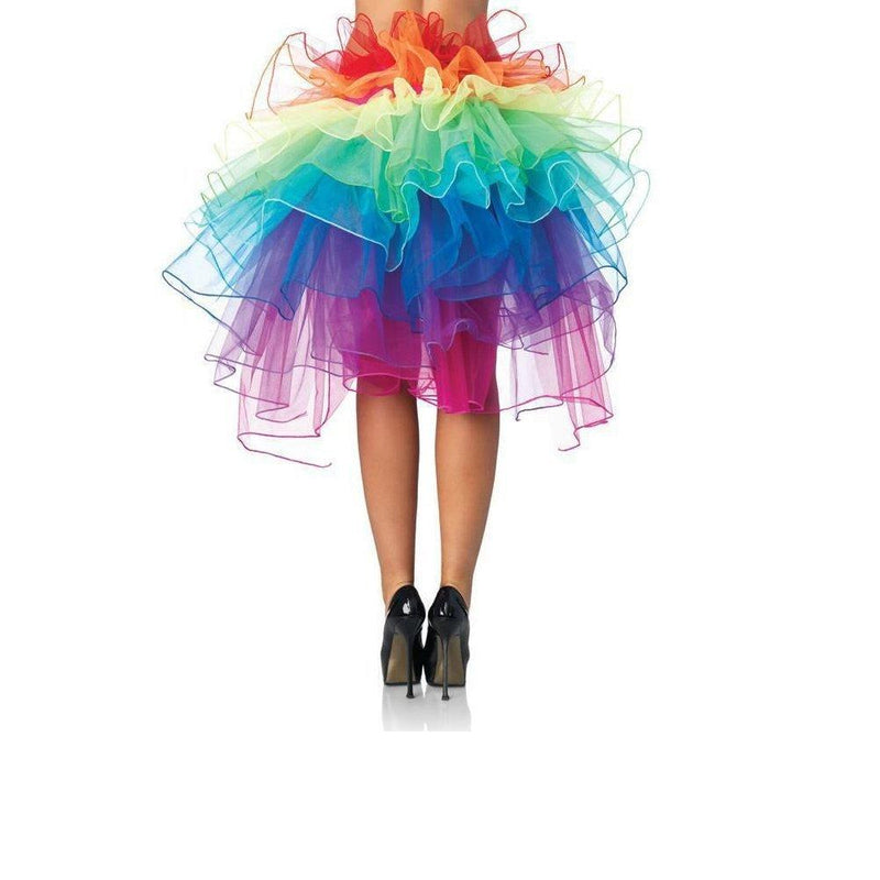 [AUSTRALIA] - Women Layered Rainbow Tutu Skirt Dancing Ruffle Skirt Mini Bubble Skirt Petticoat - One Size Fits Most 