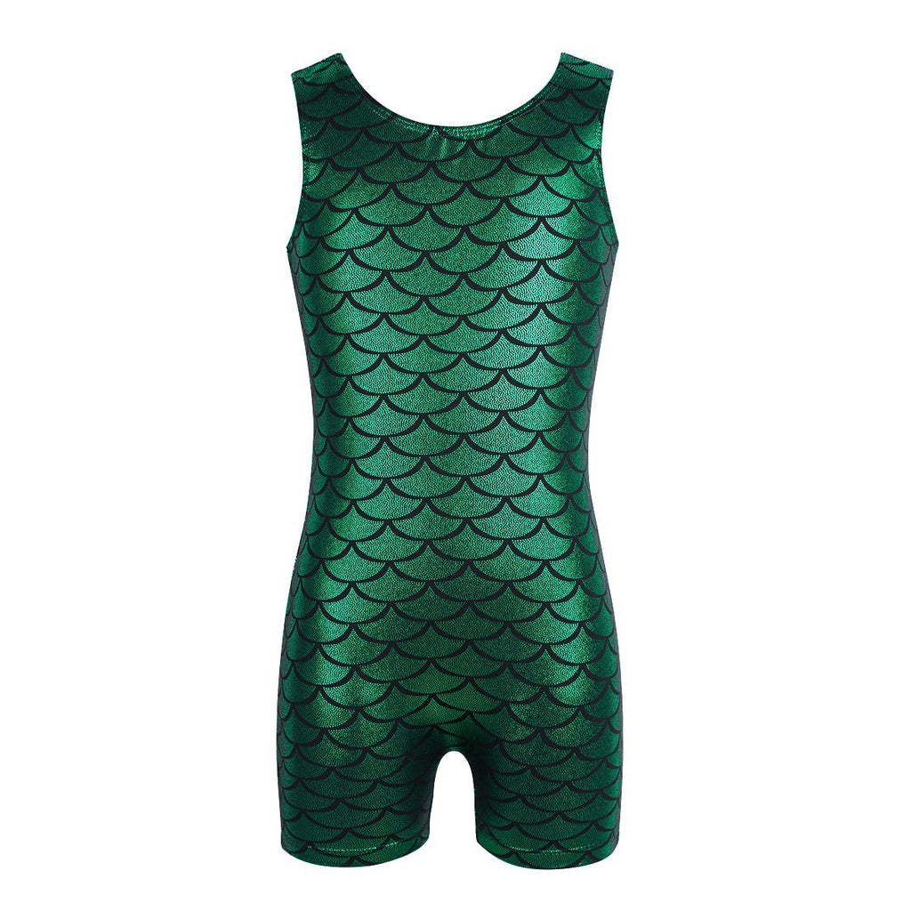 [AUSTRALIA] - Freebily Girls' One-Piece Sleeveless Biketard Unitard Gymnastics Leotard Dancewear Green 12-14 