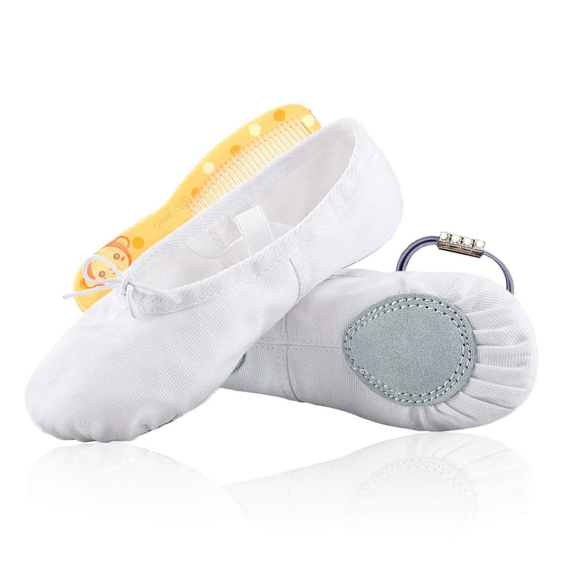 [AUSTRALIA] - Cotton Black or White Ballet Shoes for Girls Women Toddlers and Kids – 100% Cotton Canvas Ballet Shoes – Split Leather Soles Little Kid (4-8 Years) 9.5 Toddler 