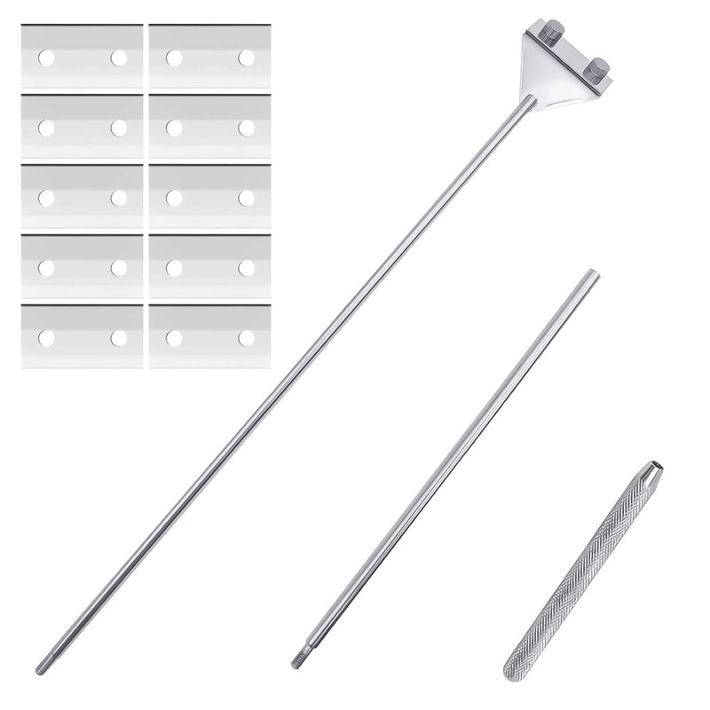 Famgee Aquarium Fish Tank Tools Kit Stainless Steel Algae Cleaning Scraper Razor Cleaner with 10 Pcs Blades (26 Inch) - BeesActive Australia