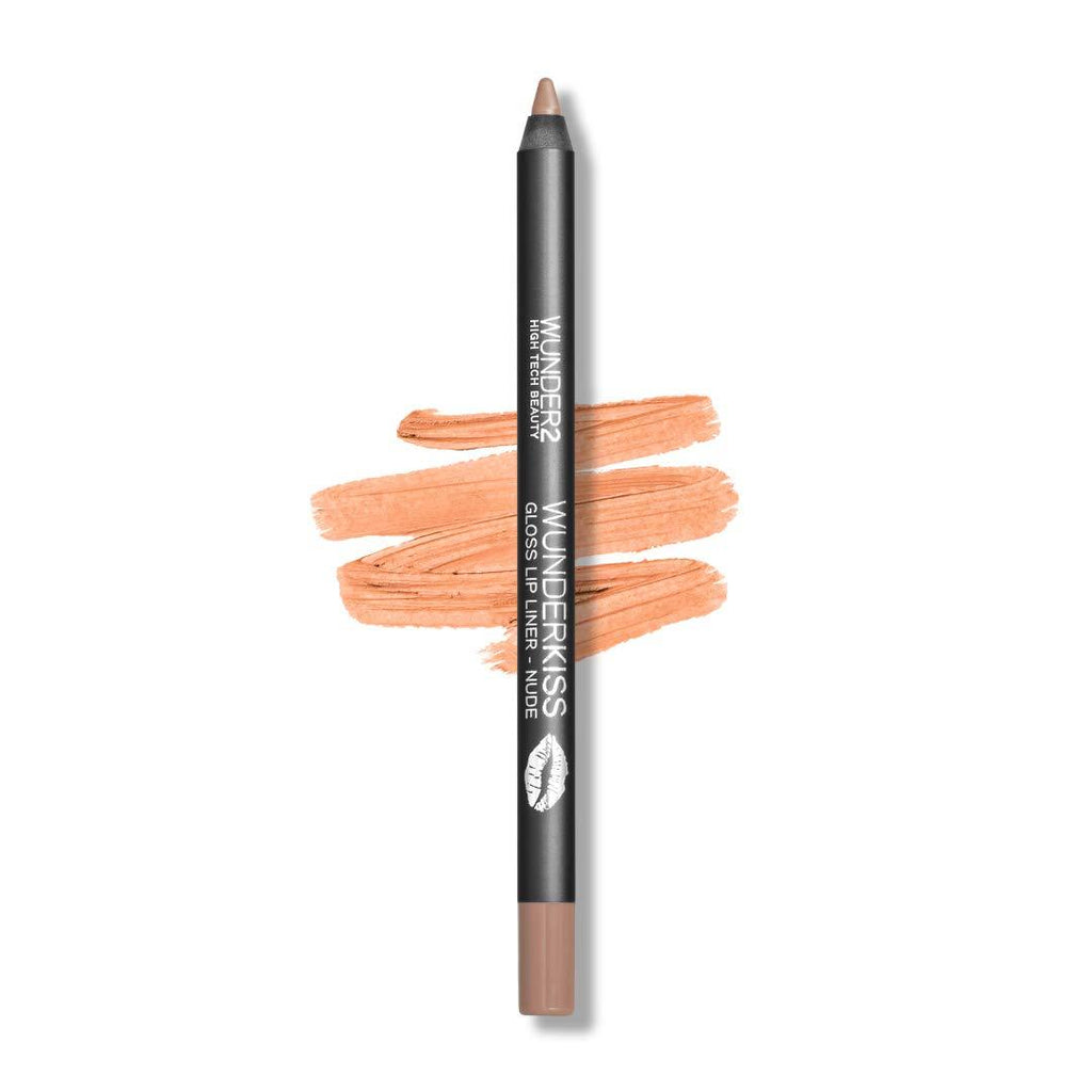 Wunder2 Wunderkiss LIPS Makeup Gloss Lip Liner Pencil Long Lasting Glossy High Shine, Nude - BeesActive Australia