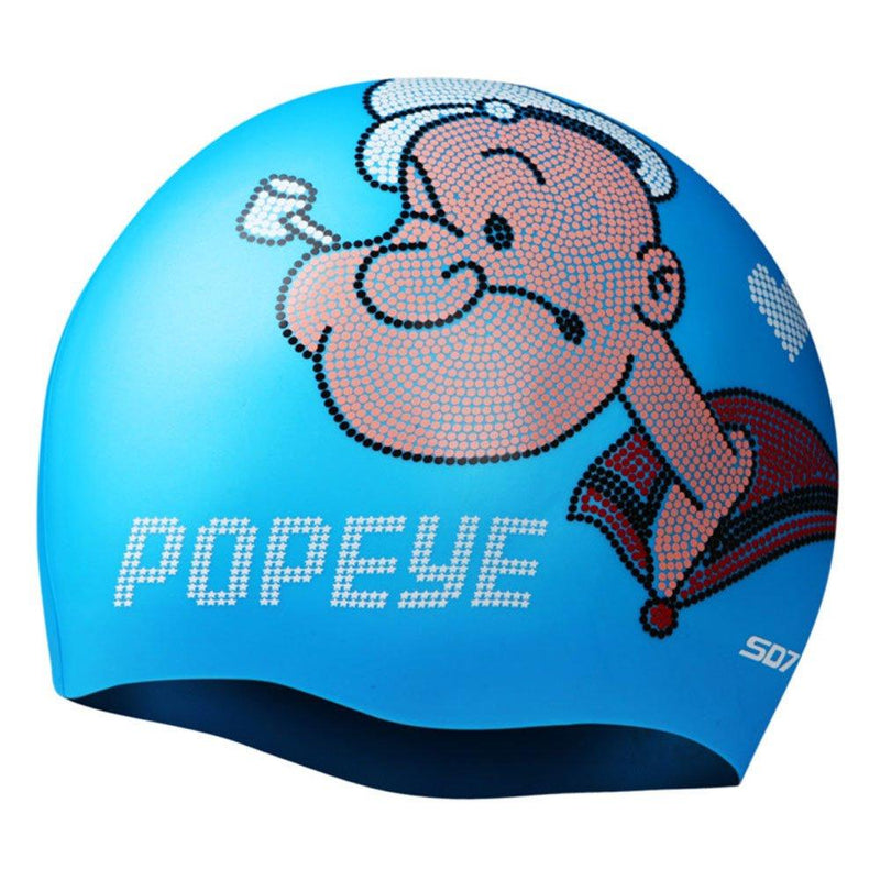 [AUSTRALIA] - koreatrends Popeye Olive Swimming Silicone Swim Head Cap Blue Popeye 