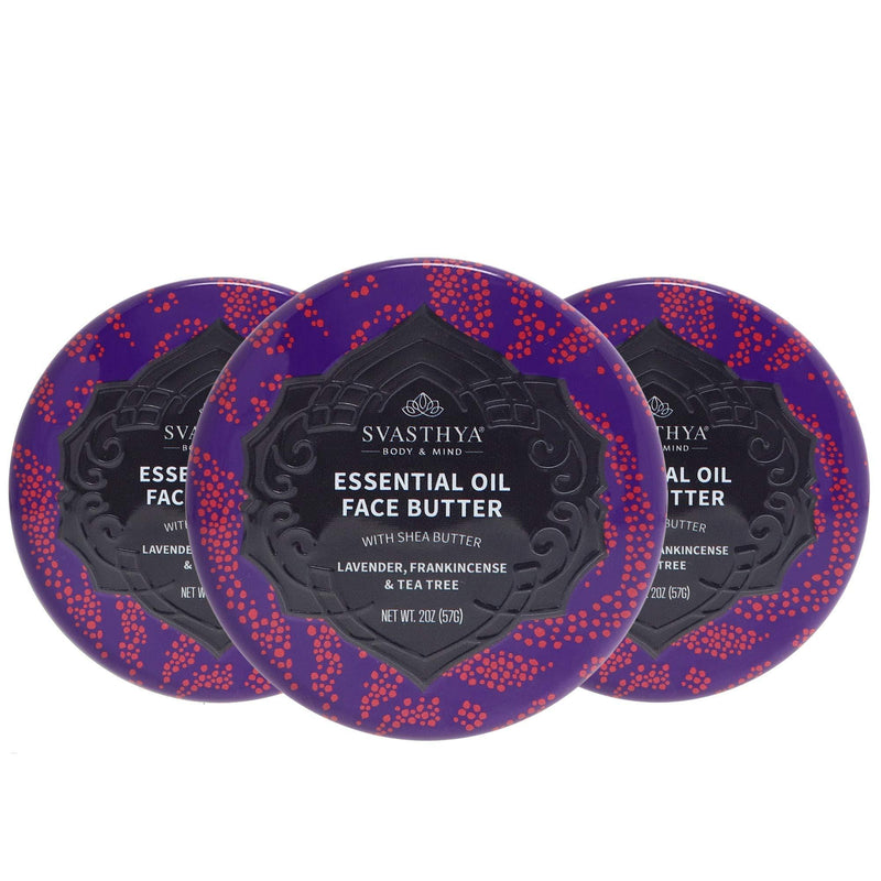 SVASTHYA BODY & MIND Essential Oil Face Butter - Naturally Nurtures Skin & Restores Complexion, Has Shea Butter, Coconut, Argan & Grapeseed Oil, Made In The USA, 2 oz - 3 Pack Pack of 3 - BeesActive Australia