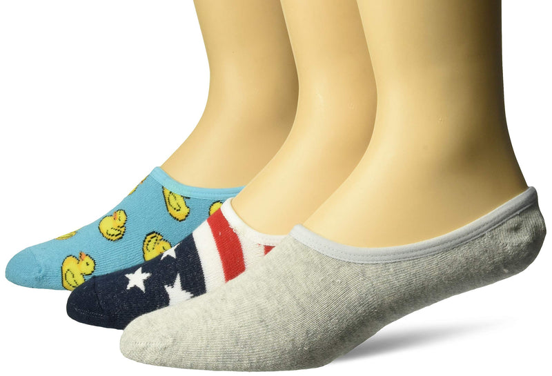 K. Bell Socks mens Original Classics Novelty Liner Socks (3 Pack) Shoe Size: 6-12 Americana (Aqua Asst) - BeesActive Australia