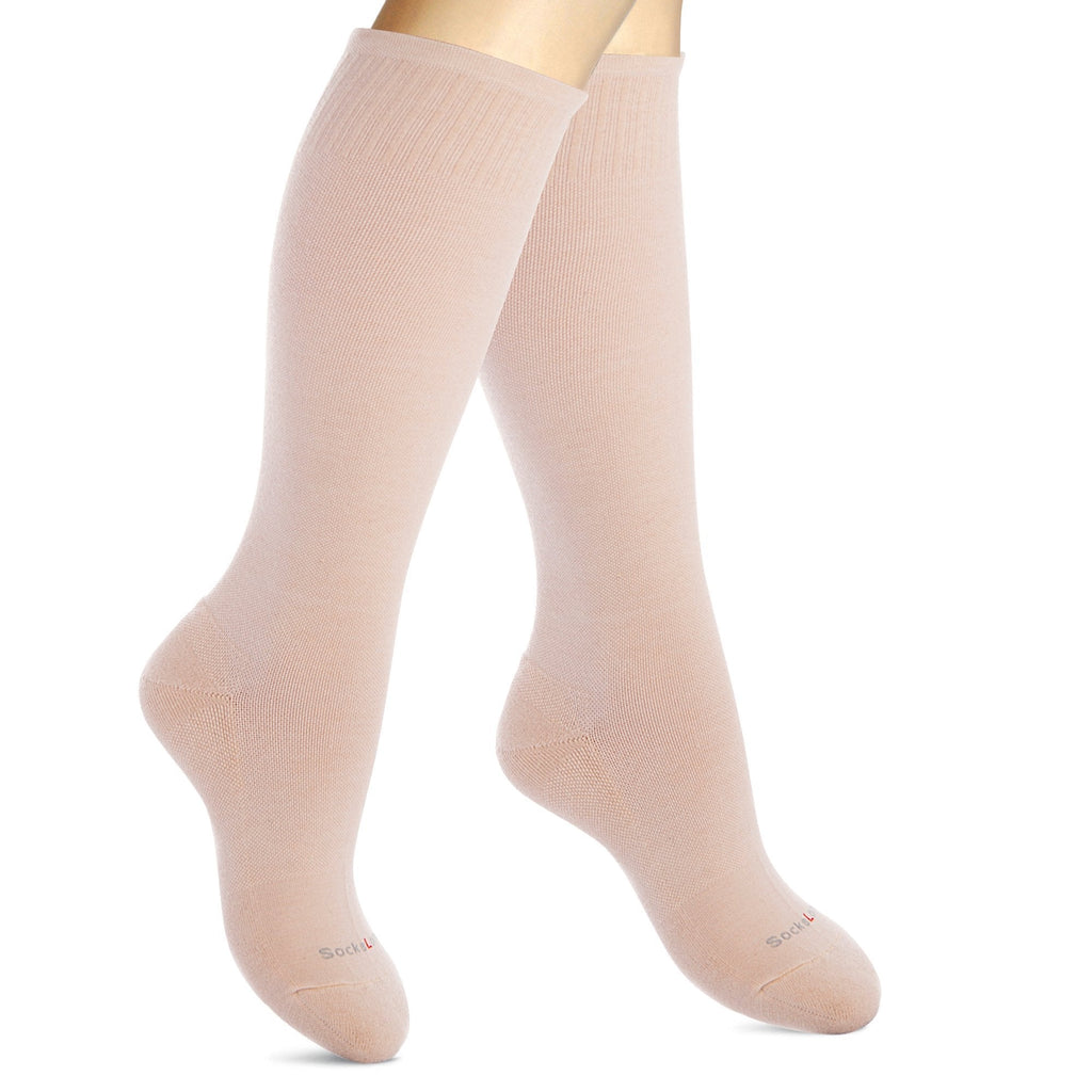 [AUSTRALIA] - SocksLane Cotton Compression Socks for Women & Men. 15-20 mmHg Support Knee-High Nude X-Wide (1 Pair) 