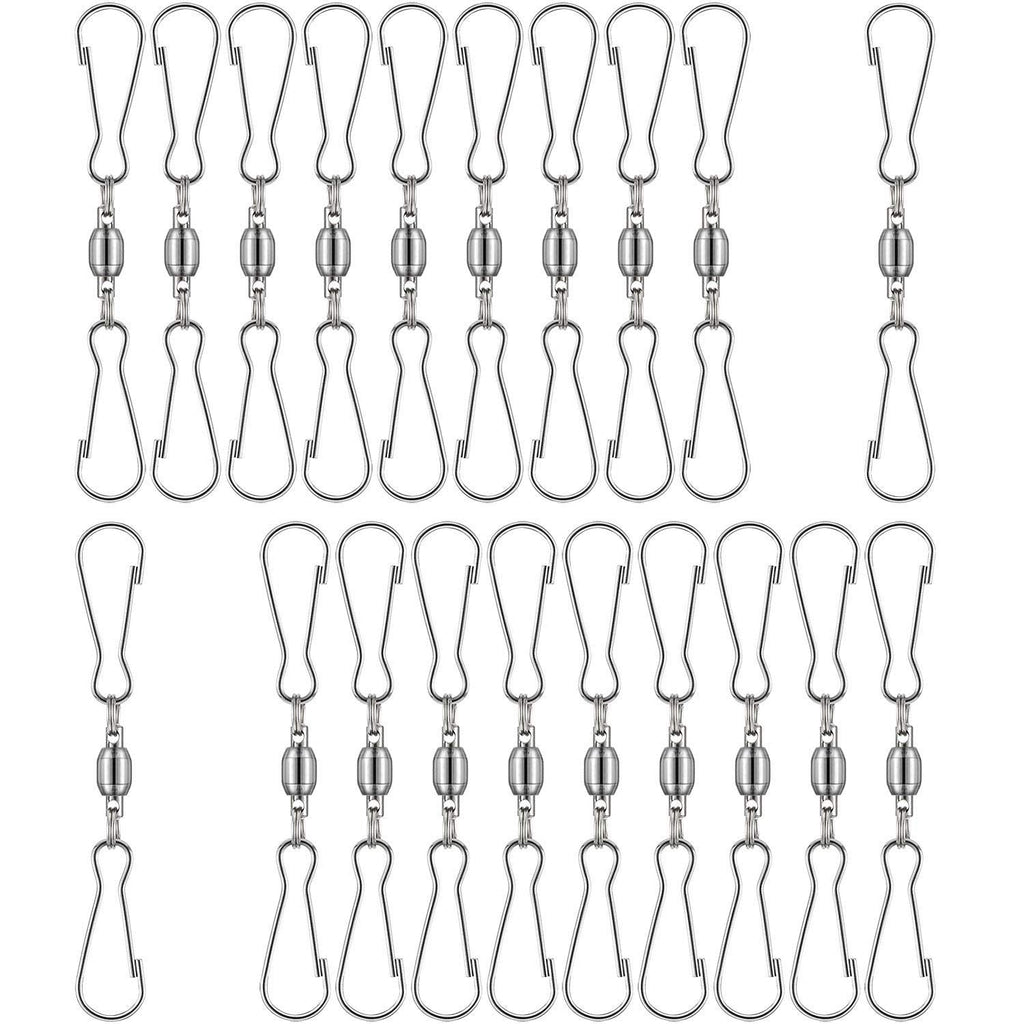 TecUnite 20 Pack Spinning Dual Clip Swivels Hanger Stainless Steel for Wind Sock Spiral Tails Twisters Flags Garden Bells Party Supply in Yard, Garden, Home, Office - BeesActive Australia