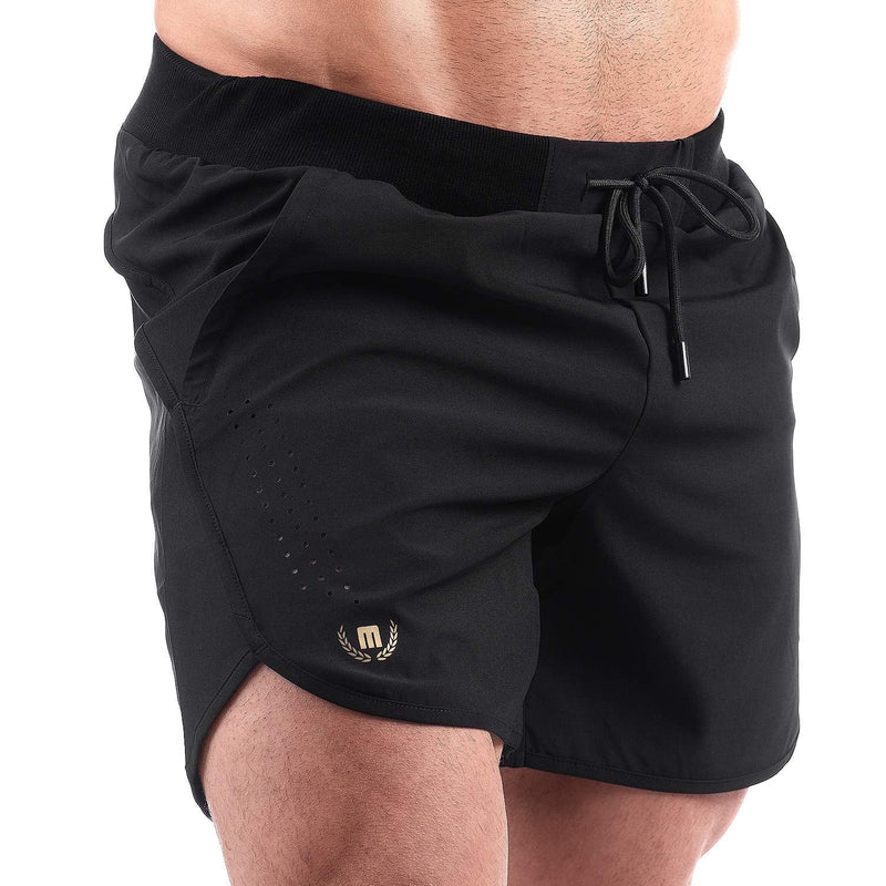 MAVA Mens Shorts for Basketball, Workout, Running, Gym Shorts with Loose Fit Black & Gold X-Large - BeesActive Australia