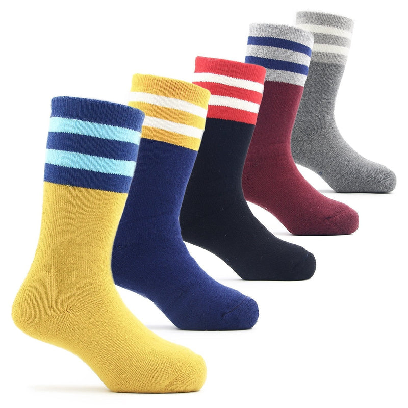 Boys Winter Warm Socks Kids Cotton Crew Socks Cartoon Bear Socks For Boys 8-10 Years Mix 5 Pack - BeesActive Australia