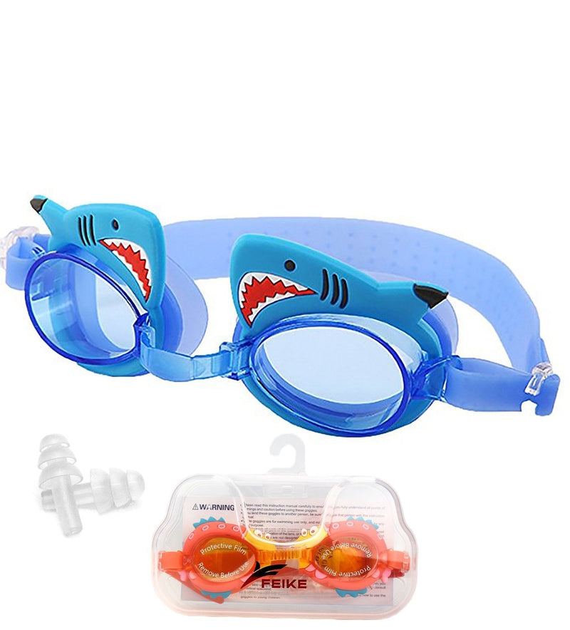 June Sports Swimming Goggles for Kids, No Leak Anti Fog UV Swim Goggles Teens Age 3-12,Extra Ear Plugs SG7 3-shark - BeesActive Australia
