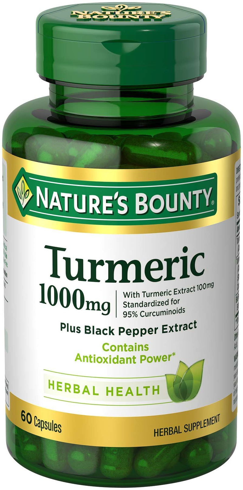 Nature's Bounty Turmeric Pills and Herbal Health Supplement, Supports Joint Pain Relief and Antioxidant Health, 1000 mg, 60 Count - BeesActive Australia