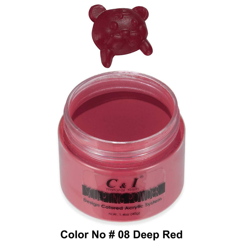 C&I Acrylic Powder, 8 Deep Red, 3 D Nail Flower, Sculpting Nail Powder, 1.4 oz, 40 g - BeesActive Australia