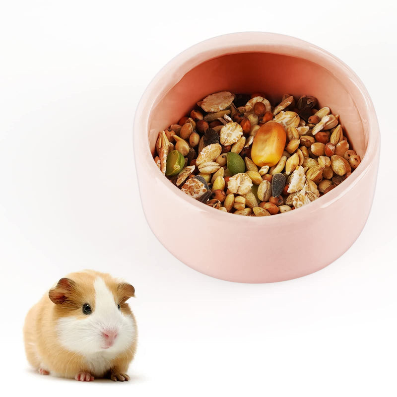 Fitlyiee Ceramic Chew-Resistant Hamster Bowl Dish for Hamsters Hedgehog Guinea Pig and More Small Animals Pink - BeesActive Australia