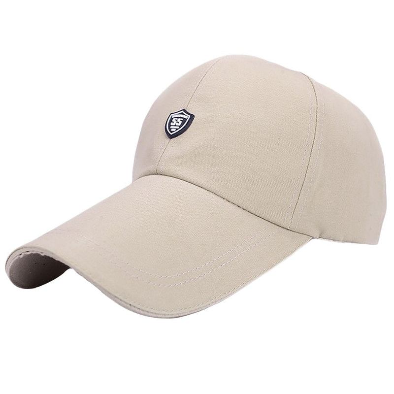 EZ-Joyce Unisex Long Brim Baseball Cap Cotton Adjustable Sun Hat Large Visor Anti-UV for Outdoor Sports Camel2 - BeesActive Australia
