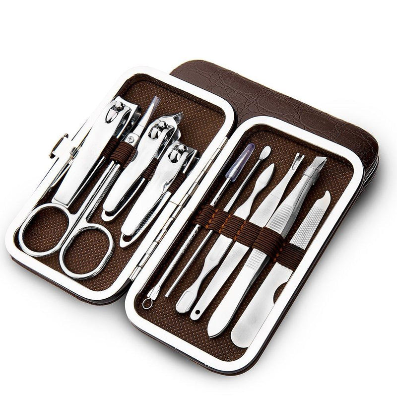 10 PCS Manicure Pedicure Set Nail Clippers - Stainless Steel Manicure Kit - Tools for Nail, Cutter Kits -Perfect Gift for Women or Men， Includes Cuticle Remover Professional Nail Kit with Portable Tra - BeesActive Australia