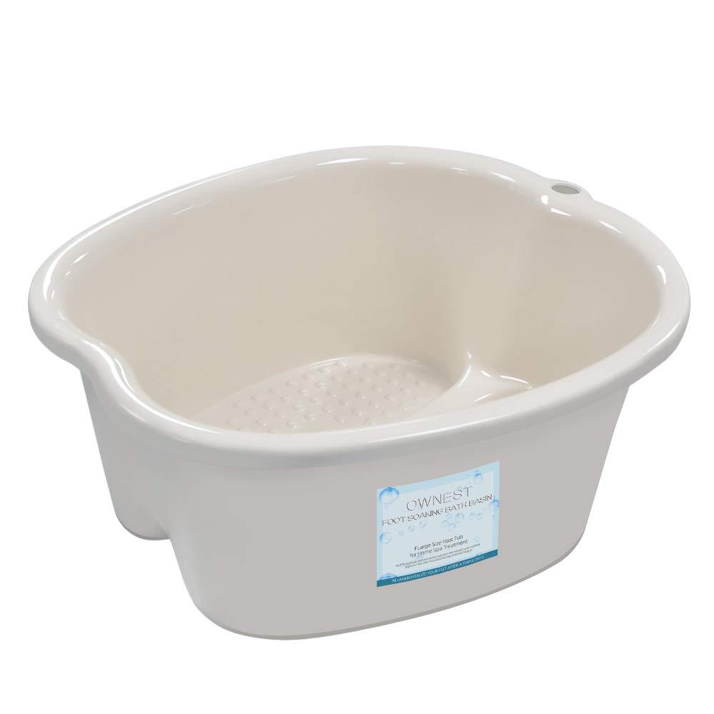 Ownest Foot Bath Spa,Water Spa and Foot Massage, Sturdy Plastic Foot Basin for Soaking Foot,Toe Nails, and Ankles,Pedicure,Portable Foot Tub-White D-white - BeesActive Australia