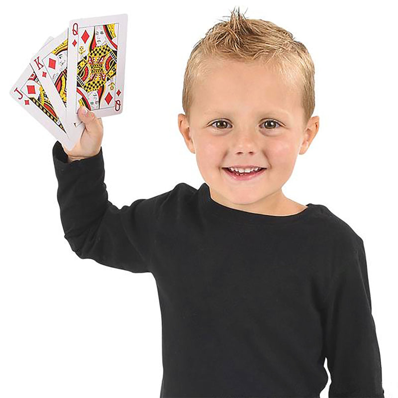 Gamie Jumbo Playing Cards Deck - 3 Inches X 5 Inches - Oversized Big Poker Card Set - Huge Casino Game Cards for Kids, Men, Women and Seniors - Great Novelty Gift Idea - 1 Pack - BeesActive Australia