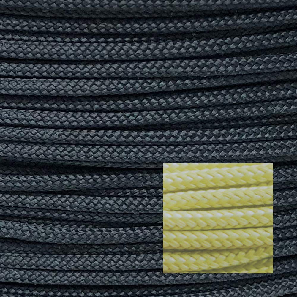 900lb 100% Dupont Kevlar Braided Line,3mm Dia, HeavyDuty Speargun Shooting Line, Cut&Abrasion Resistant (Large Model Rocket Paracord,Heat Tolerant to 900f, Survival/Tactical, high Strength/Weight) _10 FT (3m) BLACK - BeesActive Australia