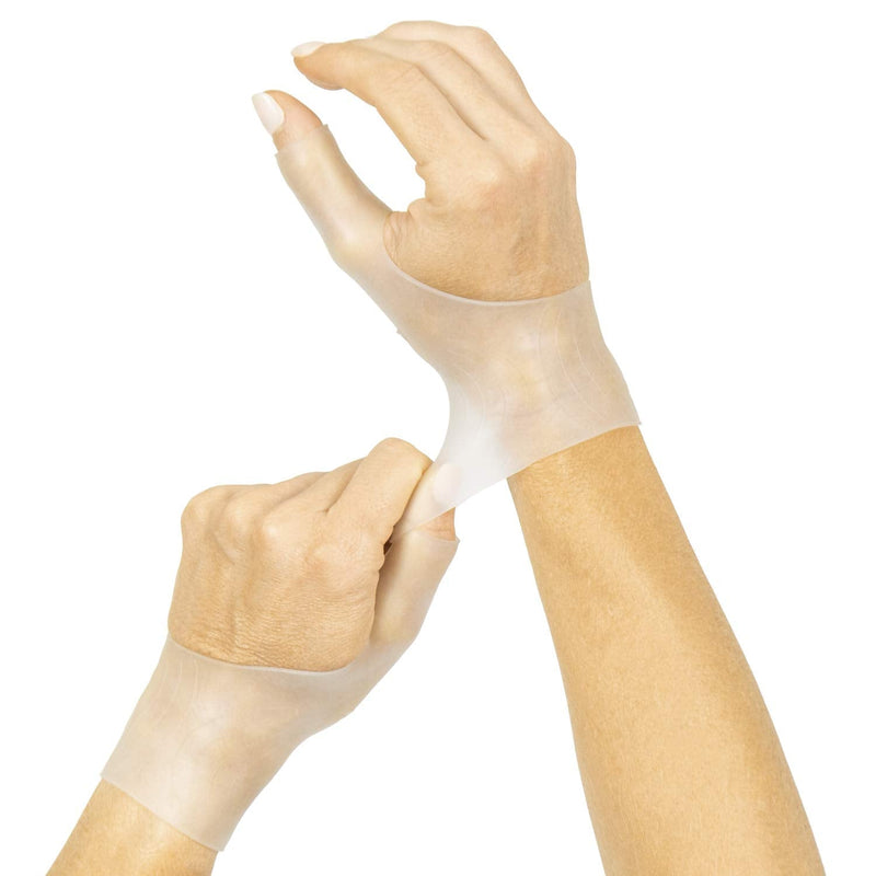 Vive Gel Thumb Wrist Support (Pair) - Hand Brace Cool Wrap For Arthritis Dequervains Tenosynovitis, Sprained Joint Pain, Left and Right Hand Stabilizer - Soft Comfort Splint For Tendonitis Strain White - BeesActive Australia