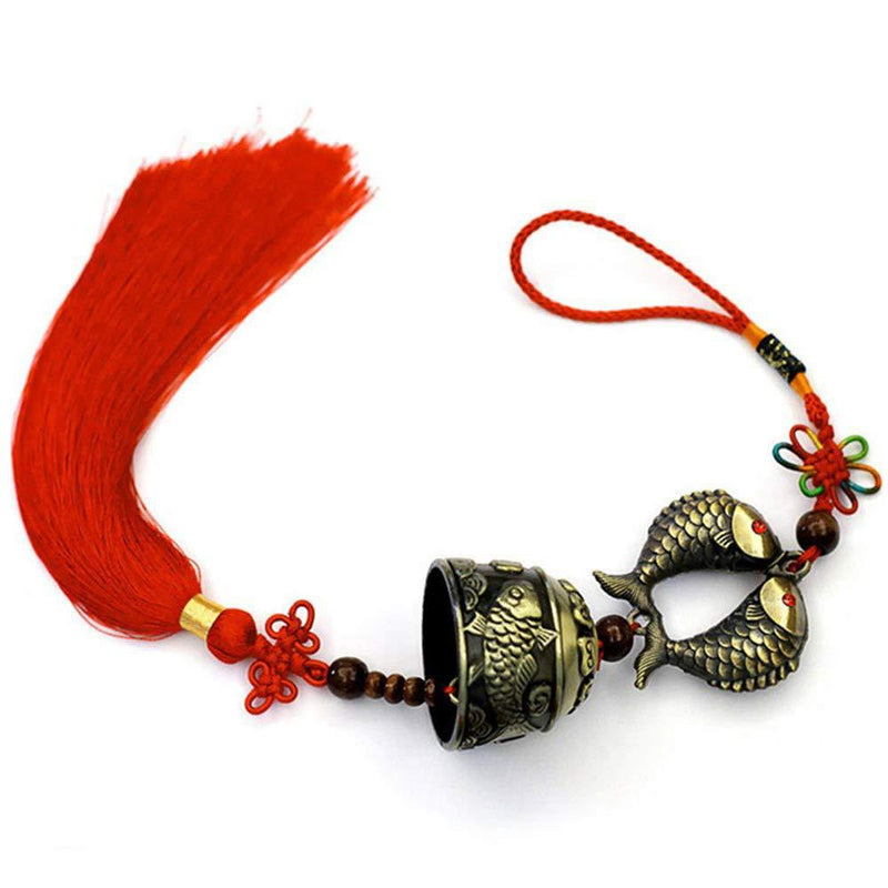 Chinese Feng Shui Bell for Wealth and Safe, Pendant Coins for Success - Also Can Used As Wind Chimes, Car Interiors (Koi) - BeesActive Australia