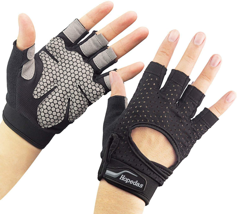 Hopedas Workout Gloves Weight Lifting Gloves Palm Support Protection for Men Women, Exercise Gloves Sports for Training, Fitness, Gym, Black Medium - BeesActive Australia