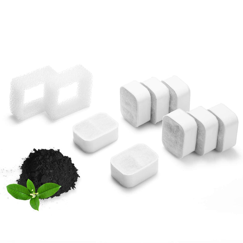 iPettie Tritone/Fiumi Ceramic Pet Lotus Pet Water Fountain Replacement Filters 8 Carbon Filters and 4 Foam Filters - BeesActive Australia