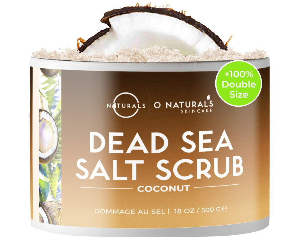 O Naturals Exfoliating Coconut Oil Dead Sea Salt Deep-Cleansing Face & Body Scrub. Anti-Cellulite Tones Helps Oily Skin, Acne, Ingrown Hairs & Dead Skin Remover. Essential Oils, Sweet Almond 18oz - BeesActive Australia