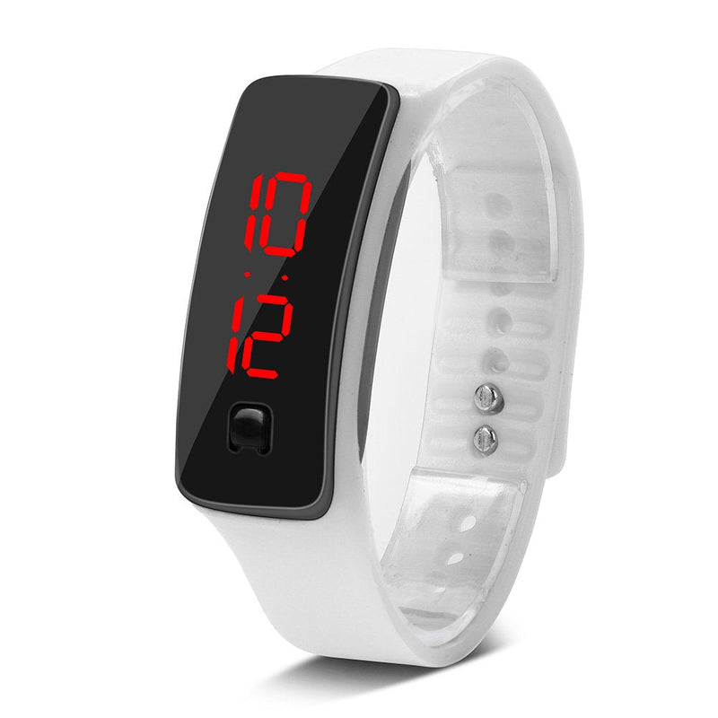 LED Wristwatch, Sports Silicone Strap Digital 12-Hour Dial Electronic Display Watches(White) - BeesActive Australia