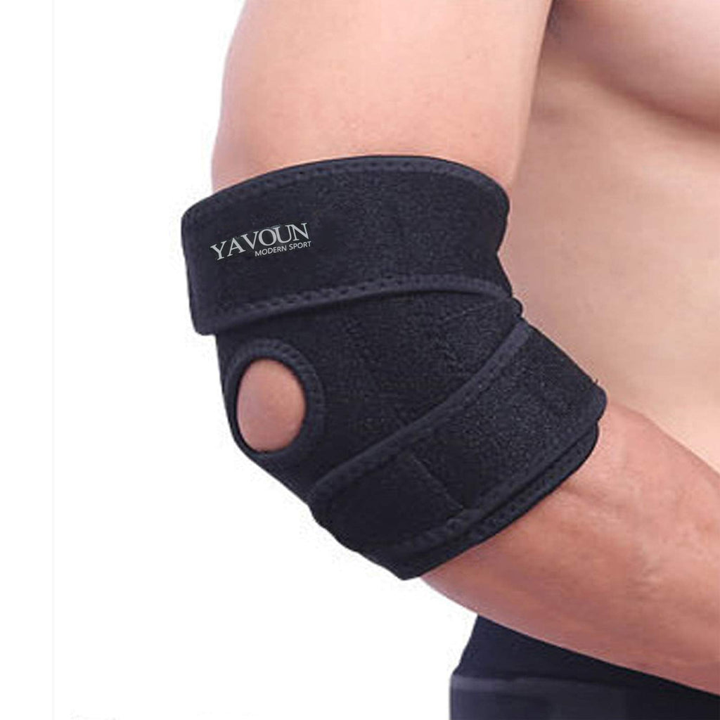 Elbow Brace, Adjustable Tennis Elbow Support Brace, Great For Sprained Elbows, Tendonitis, Arthritis, basketball, Baseball, Golfer's Elbow Provides Support & Ease Pains (Black) Black - BeesActive Australia