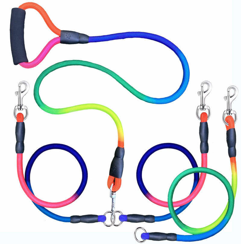 SONQUEEN Heavy Duty 3 Dog Leash,3 Way Dog Leash No Tangle,Multiple Dog Leash Detachable 360° Swivel with Soft Padded Handle,for Walking and Training Two/Three Dog Leash - BeesActive Australia