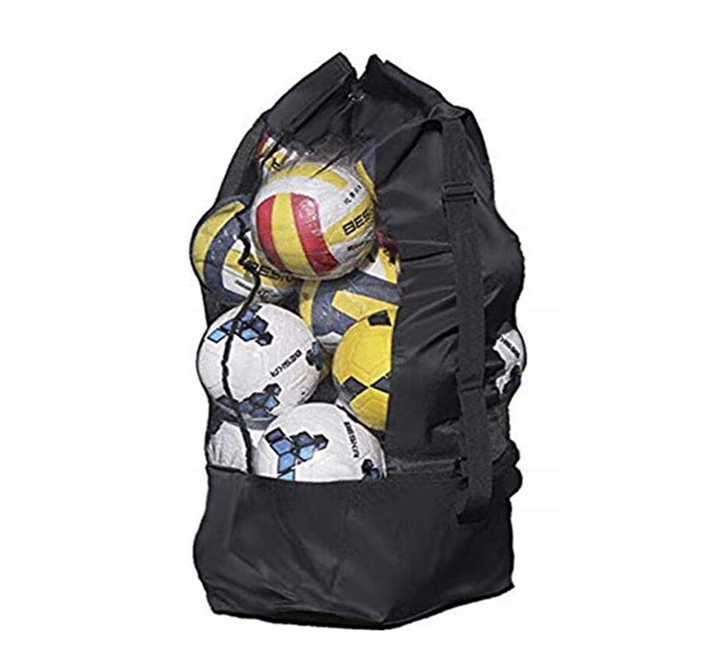 Extra Large Mesh Ball Bag Waterproof Equipment Duffel Bag Heavy Duty Net Ball Shoulder Bag Basketball Volleyball Soccer Rug Ball Football Carrying Bag Tote Storage Sack with Drawstring for 10-15 Balls #1:49cm*130cm / 19" X 51" - BeesActive Australia