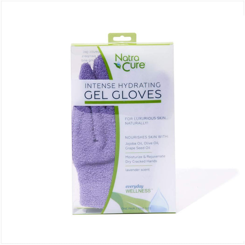 NatraCure Moisturizing Gel Gloves - (For Dry, Cracked Skin, Aging Hands, Cuticles, Eczema, After Hand Washing, Instead of Overnight Sleeping Gloves, Lotion, Cream) - Color: Lavender - BeesActive Australia