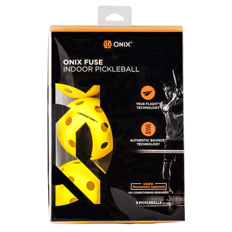 Escalade Sports Onix Fuse Indoor Pickleballs (Yellow, 6-Pack) - BeesActive Australia